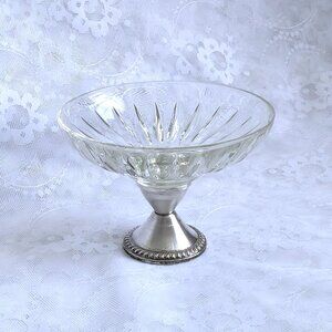 DUCHIN CREATION Sterling Silver Weighted Glass Starburst Compote Candy Nut Dish